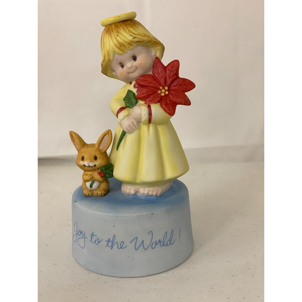 Vintage Abby Press Angel Christmas Collectible Music Box Plays Joy to the World